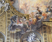Trompe-l'œil effect on the ceiling of the Church of the Gesu, Rome, fresco by Giovanni Battista Gaulli (completed 1679)