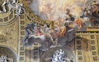 Trompe-l'œil effect on the ceiling of the Church of the Gesu, Rome, fresco by Giovanni Battista Gaulli (completed 1679)