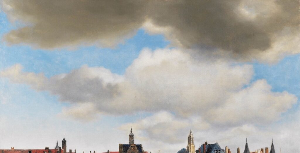Detail of clouds in a Vermeer painting