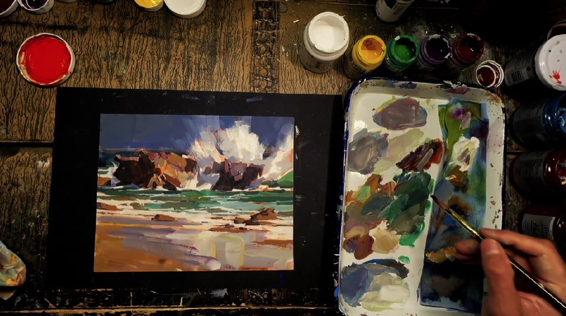 From Mike Hernandez's Acrylic Gouache Seascape Demo
